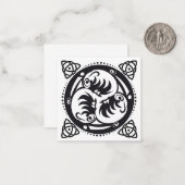 Triskelion Celtic Knot Mandala Design Black Mitteilungskarte (Vorderseite/Rückseite Beispiel)