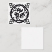 Triskelion Celtic Knot Mandala Design Black Mitteilungskarte (Vorne/Hinten)