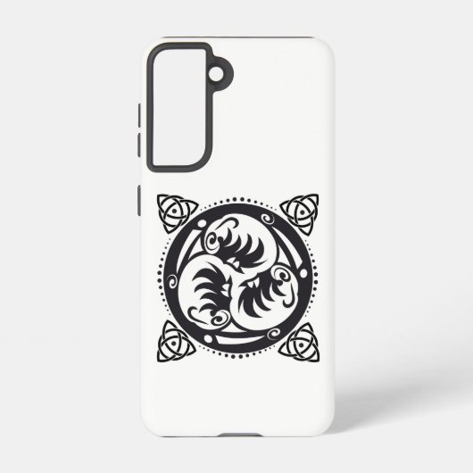Triskelion Celtic Knot Mandala Design Black Samsung Galaxy Hülle (Rückseite)