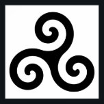 Triskelion Poster<br><div class="desc">Spiral Triskelion Symbol in Schwarz und Weiß.</div>