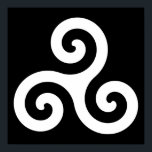 Triskelion Poster<br><div class="desc">Spiral Triskelion Symbol in Schwarz und Weiß.</div>