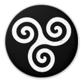 TRISKELION TRIPLE CELTIC SPIRAL KERAMIKKNAUF (Vorderseite)