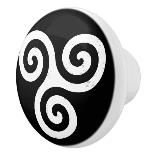 TRISKELION TRIPLE CELTIC SPIRAL KERAMIKKNAUF (Rechts)