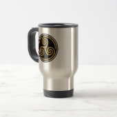 TRISKELION TRIPLE CELTIC SPIRAL REISEBECHER (Vorderseite Links)