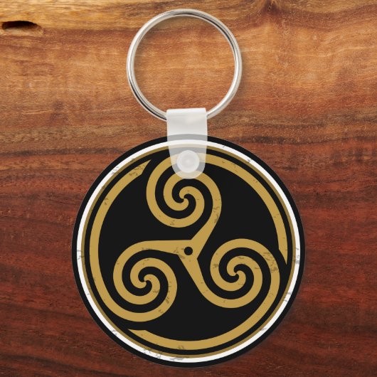 TRISKELION TRIPLE CELTIC SPIRAL SCHLÜSSELANHÄNGER (Vorderseite)