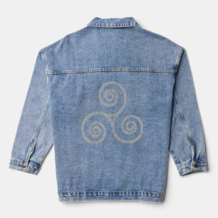 Triskelion, Triskeles (Vintag Grau) keltisches Sym Jeansjacke