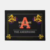 Triskelon Schwarz / Rote Mit Monogramm Familie Vin Fußmatte (Vorderseite)