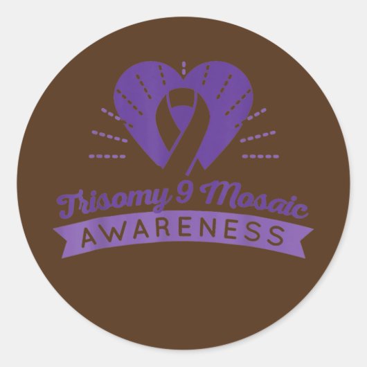 Trisomie 9 Sensibilitätstag Lila Mama Vater Runder Aufkleber (Vorderseite)
