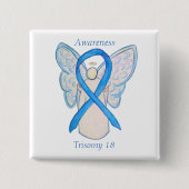 Trisomy 18 Awareness Angel Ribbon Art Button (Vorderseite)