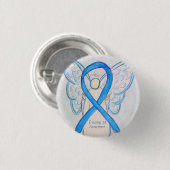 Trisomy 18 Awareness Angel Ribbon Art Button (Vorne & Hinten)