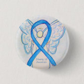 Trisomy 18 Awareness Angel Ribbon Art Button (Vorderseite)