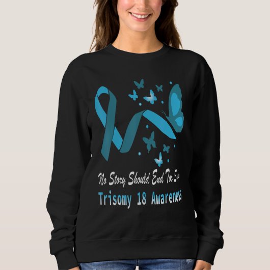 Trisomy 18 Awareness Butterfly Support Light Blue  Sweatshirt (Vorderseite)