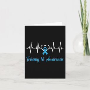 Trisomy 18 Awareness Light Blue Ribbon Liebe Heart Karte