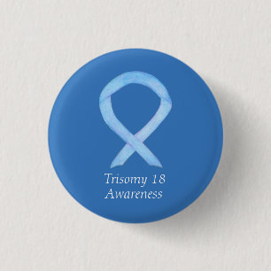 Trisomy 18 Awareness Ribbon Custom Art Button