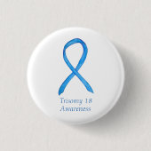 Trisomy 18 Awareness Ribbon Custom Art Button (Vorderseite)