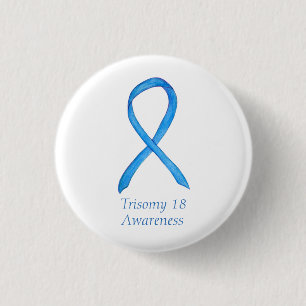 Trisomy 18 Awareness Ribbon Custom Art Button