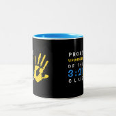 Trisomy 21 VIP Member Club Down Syndrome Awareness Zweifarbige Tasse (Mittel)