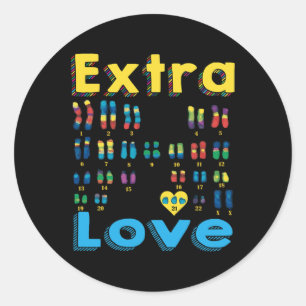 Trisomy 21 Xx Extra Chromosome Girl World Down Syn Runder Aufkleber