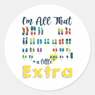 Trisomy 21 Xy Extra Chromosom Boy World Down Synd Runder Aufkleber