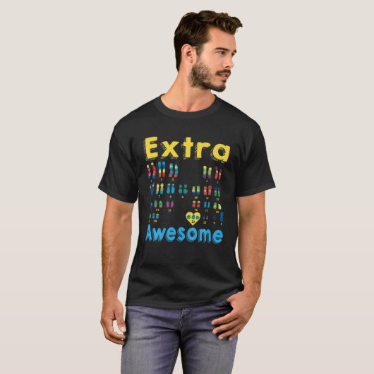 Trisomy 21 XY Extra Chromosom Boy World Down Synd T-Shirt (Vorne ganz)