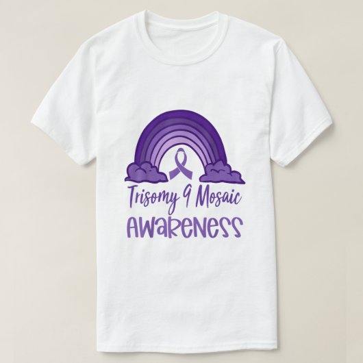 Trisomy 9 Mosaikbewusstsein T-Shirt (Design vorne)