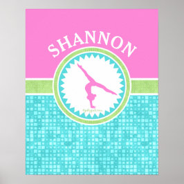 Trisonfarben-Gymnastik mit Aqua Tile Poster