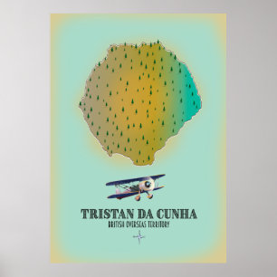 Tristan da Cunha Britisches Überseegebiet Karte Poster