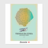 Tristan da Cunha British Overseas Territory Map Aufkleber (Blatt)