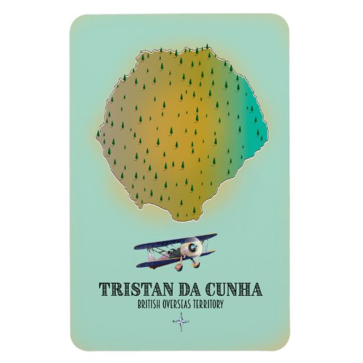 Tristan da Cunha British Overseas Territory Map Magnet (Vertikal)