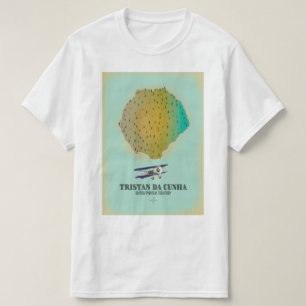 Tristan da Cunha British Overseas Territory Map T-Shirt