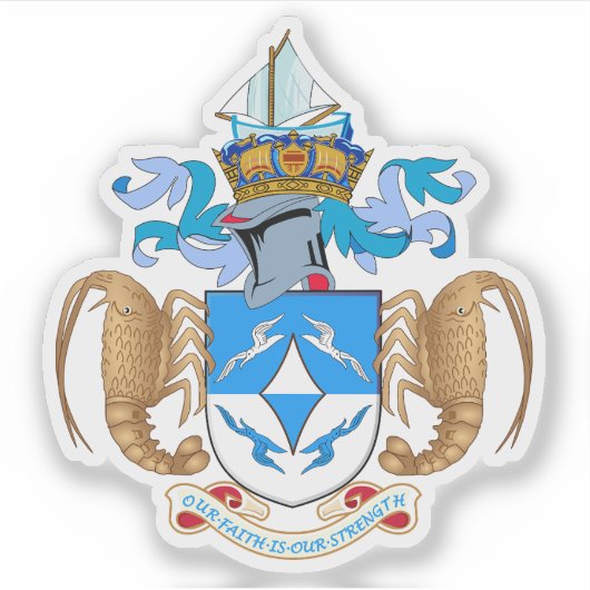 Tristan da Cunha coat of arms, British Overseas Aufkleber (Vorderseite)