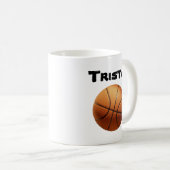 Tristan Name mit Orange Basketball, Kaffee Tasse (VorderseiteRechts)
