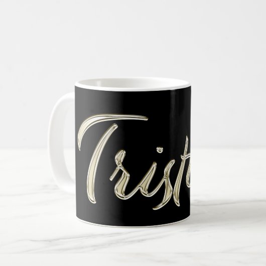 Tristan Name whitegold Tasse Teetasse Kaffeetasse (Vorderseite Links)