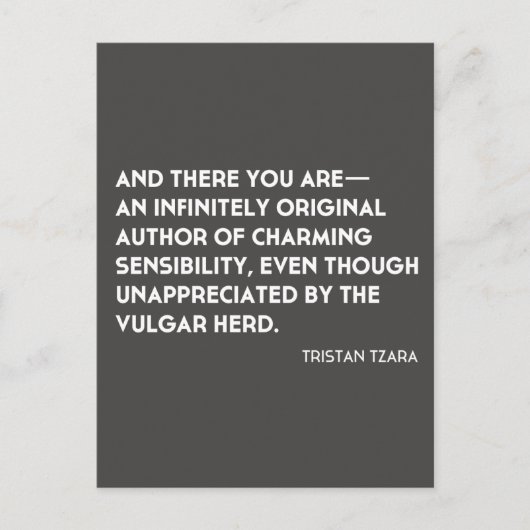 Tristan Tzara "Infinuous Original Postcard" Postkarte (Vorderseite)