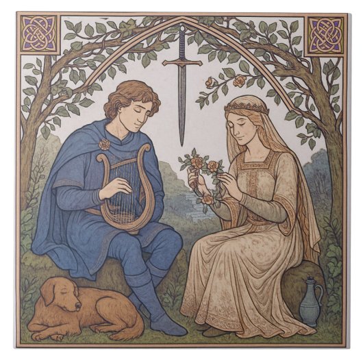 Tristan und Isolde Fliese (Vorderseite)