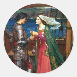 Tristan und Isolde, um 1916 von John Waterhouse Runder Aufkleber