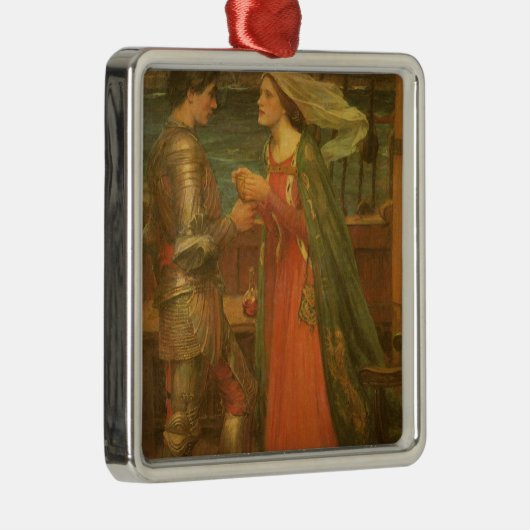 Tristan und Isolde von John William Waterhouse Silbernes Ornament (Rechts)