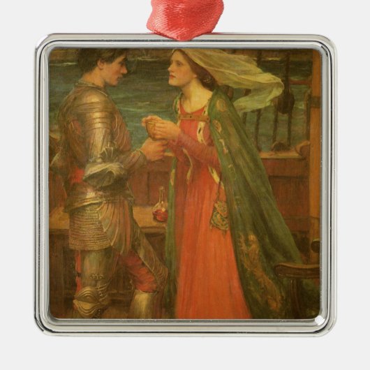Tristan und Isolde von John William Waterhouse Silbernes Ornament (Vorne)