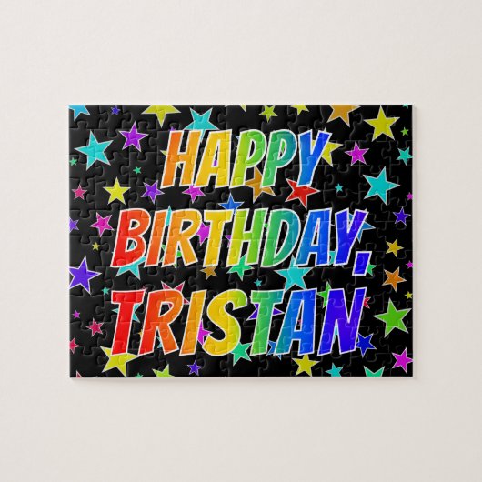 "TRISTAN" Vorname, Spaß "GLÜCKLICHER GEBURTSTAG" Puzzle (Horizontal)