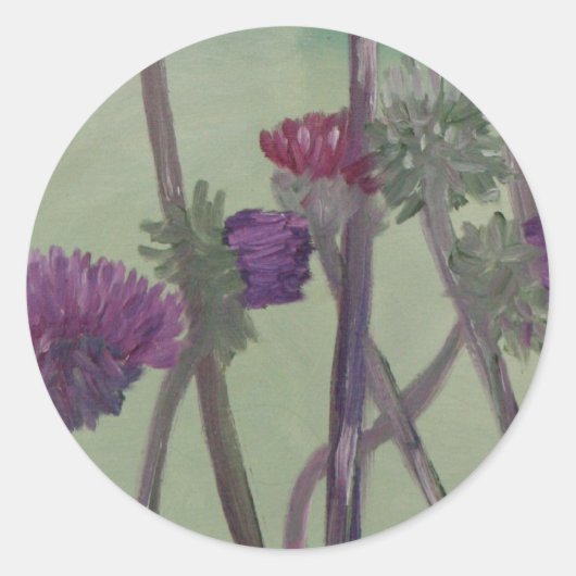 "Tristan's Thistles" Runder Aufkleber (Vorderseite)