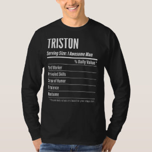 Triston serviert Kalorien mit dem Etikett für die T-Shirt