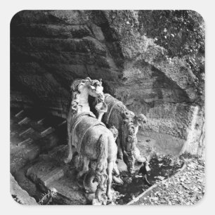 Tritonen, die die Pferde der Sonne bewässern Quadratischer Aufkleber