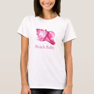 Tritonshorn-Muschelskizze - pinkfarbenes rosa und T-Shirt
