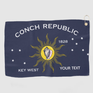 Tritonshorn-Republik Key West Ihr Text Golfhandtuch