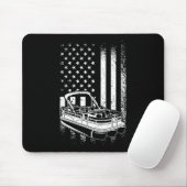 Tritoon Boat Boating - American Tritoon Captain Mousepad (Mit Mouse)