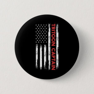 Tritoon Captain Patriotic Boat Captain and Boot Button