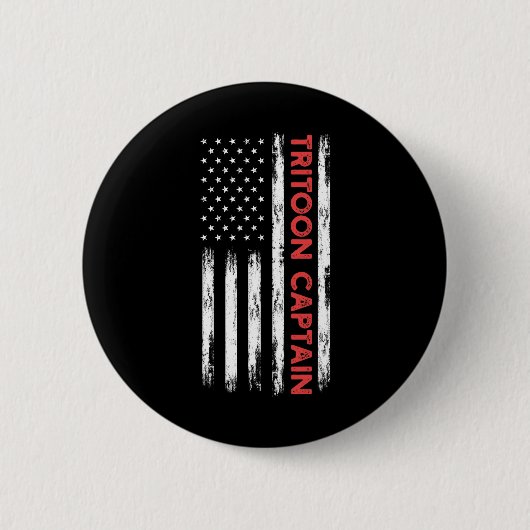 Tritoon Captain Patriotic Boat Captain and Boot Button (Vorderseite)