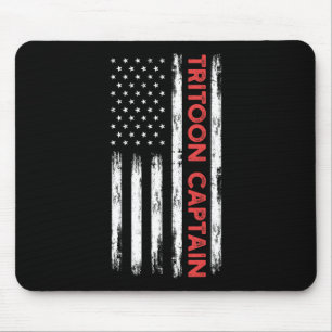 Tritoon Captain Patriotic Boat Captain and Boot Mousepad