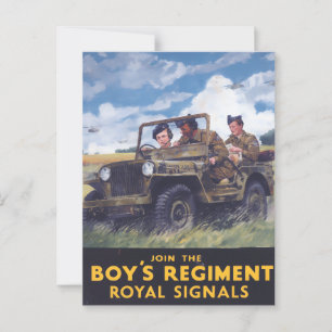 Tritt dem Jungen-Regiment Royal Signals Vintage be Postkarte