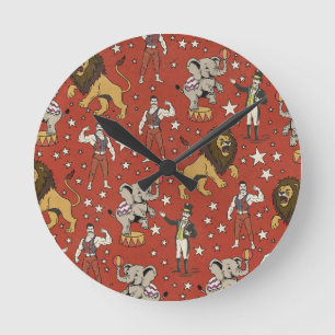 Tritt dem Zirkusmuster bei Runde Wanduhr
